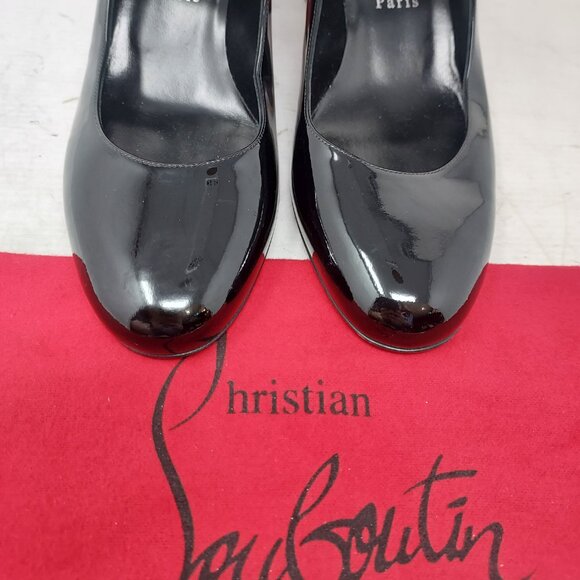 CHRISTIAN LOUBOUTIN Miss Jane Patent Black Buckle Pump Shoe - Picture 9 of 12